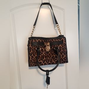 MK haircalf leather bag